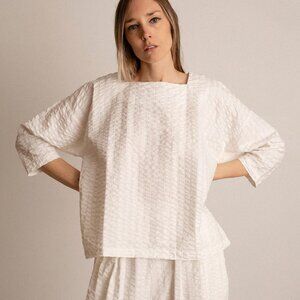 NWT - Square Neck Seersucker Top by Black Crane